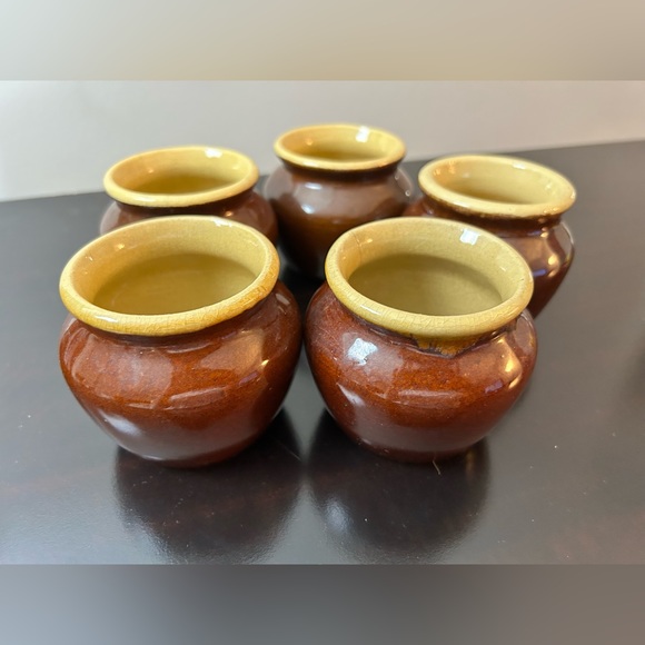 Circa 1930’s Heinz 57 Yellow Ware Brown Glaze Bean Pot Lot of 5 Pieces - Picture 6 of 15